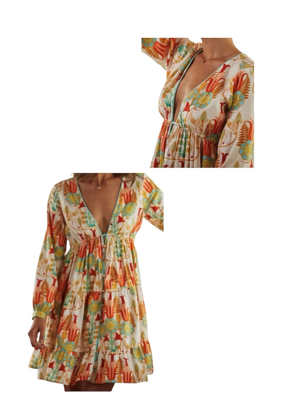 Anthropologie Mary O’Malley Sleepwear Floral Print Dress, Size Medium.